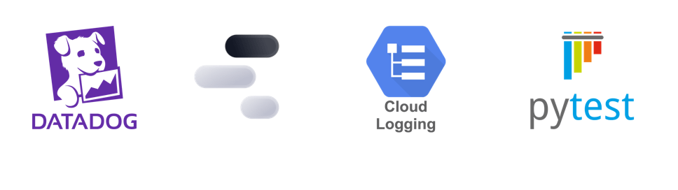 Frameworks para tratamiento de logs, monitorización y testing: datadog, cloud logging, pytest, logtail, junit